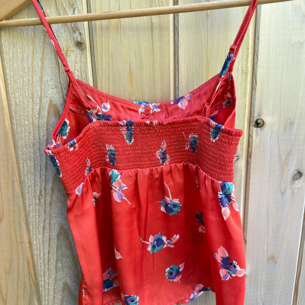 American Eagle Outfitters Red Floral Satin Cami Nightie - Picture 5 of 6